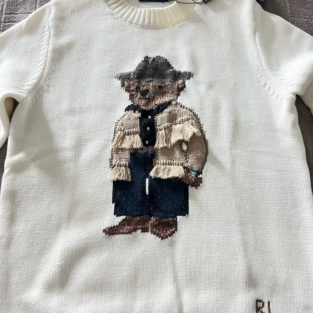 Polo bear fringe sweater